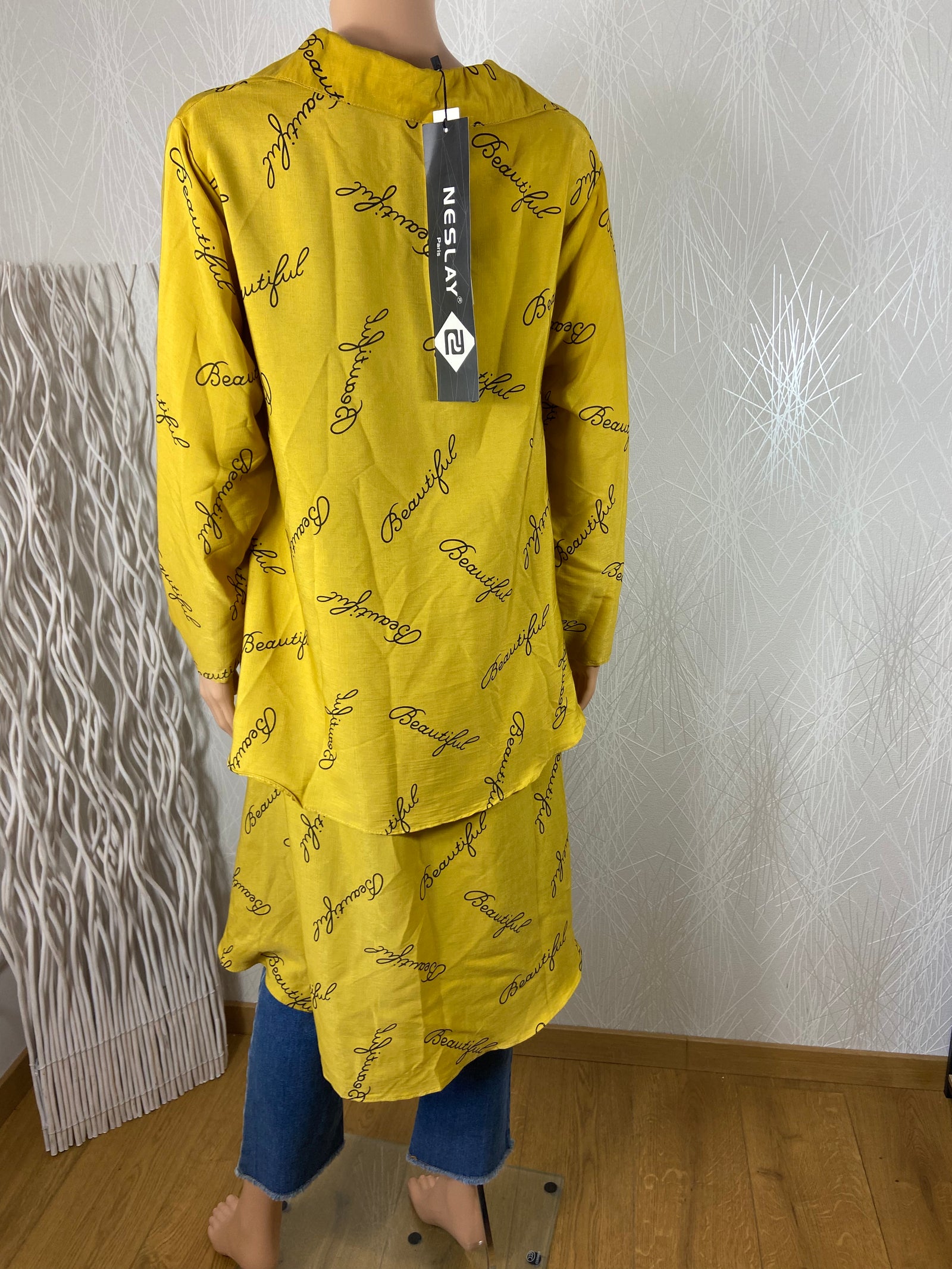 Chemise jaune Beautiful à manches 3/4 Neslay