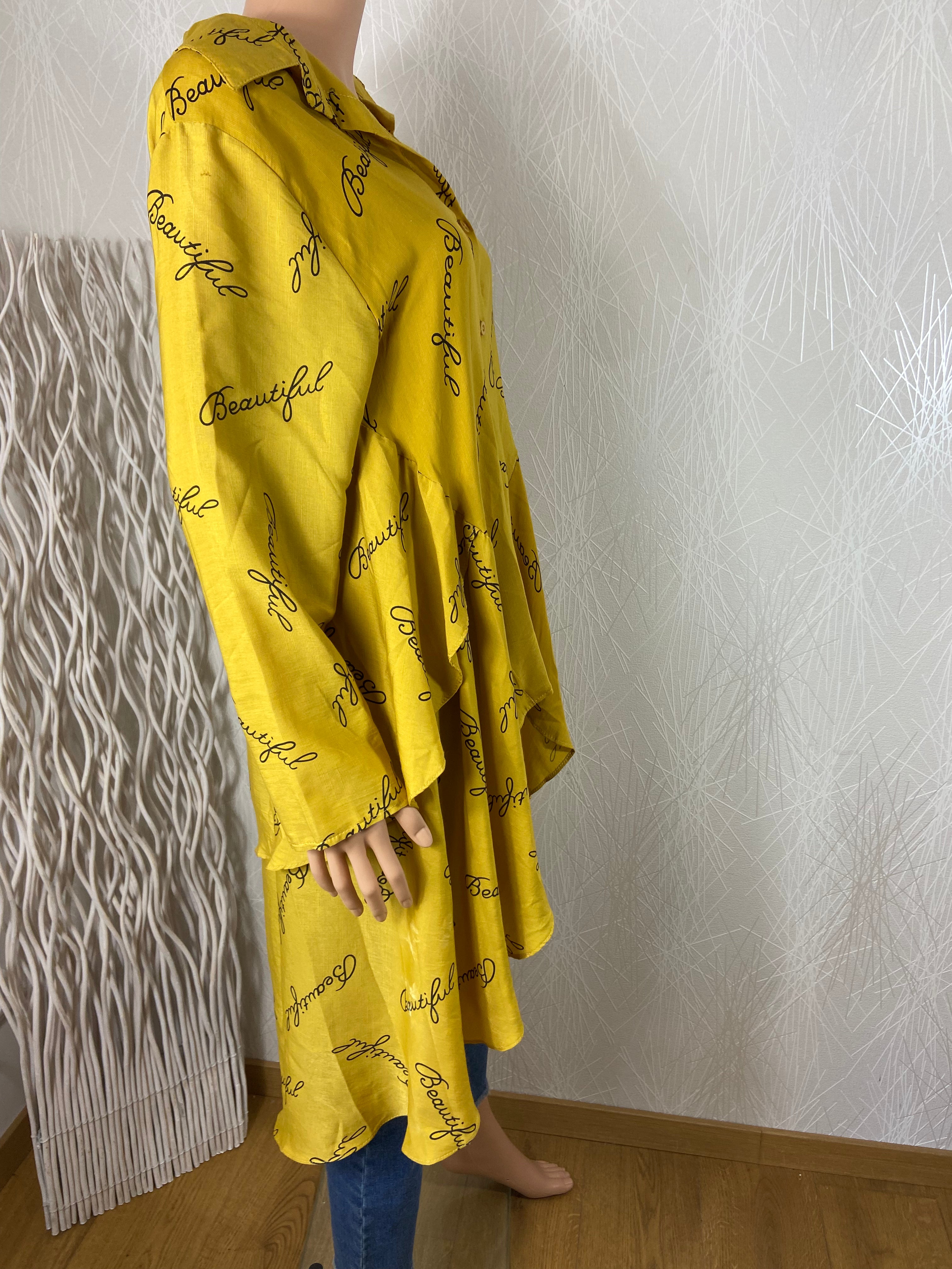 Chemise jaune Beautiful à manches 3/4 Neslay