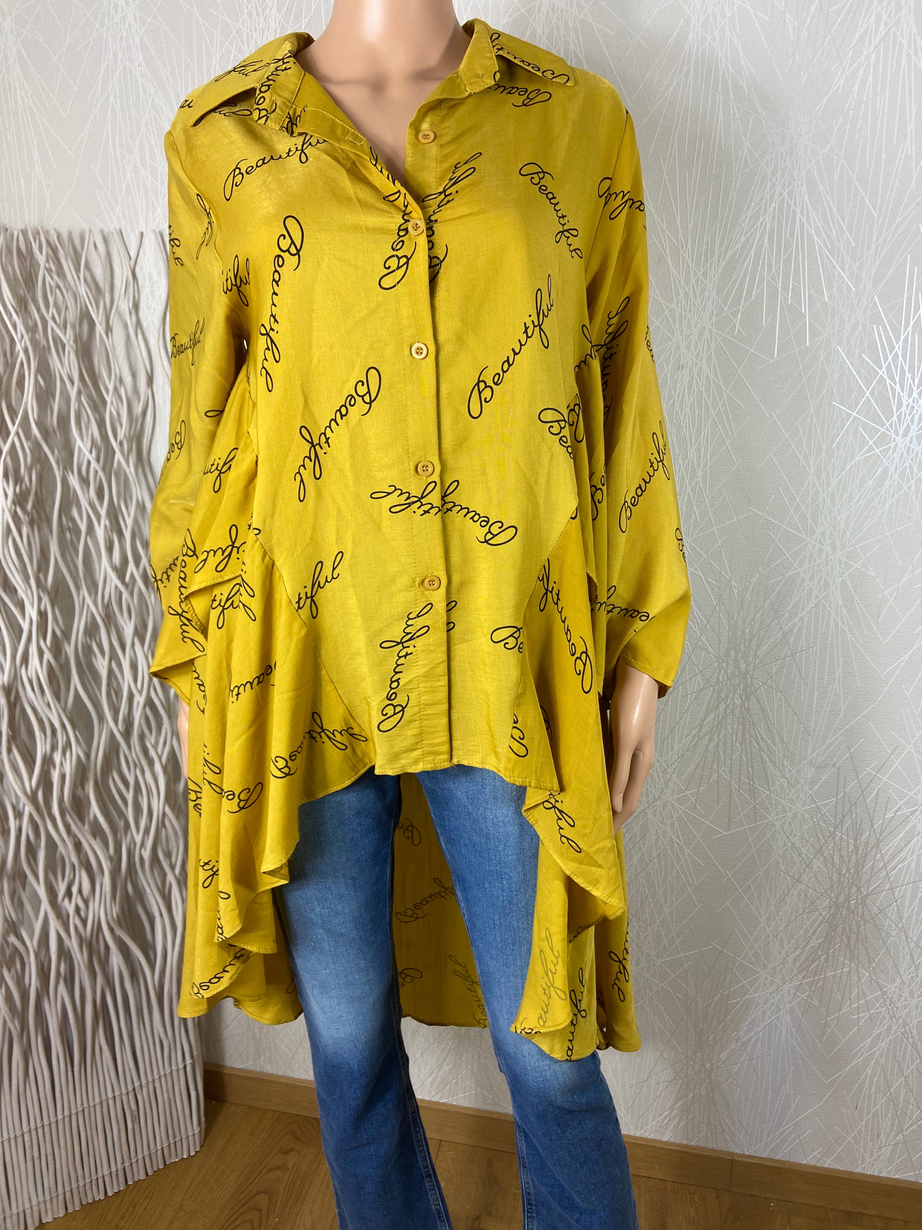 Chemise jaune Beautiful à manches 3/4 Neslay