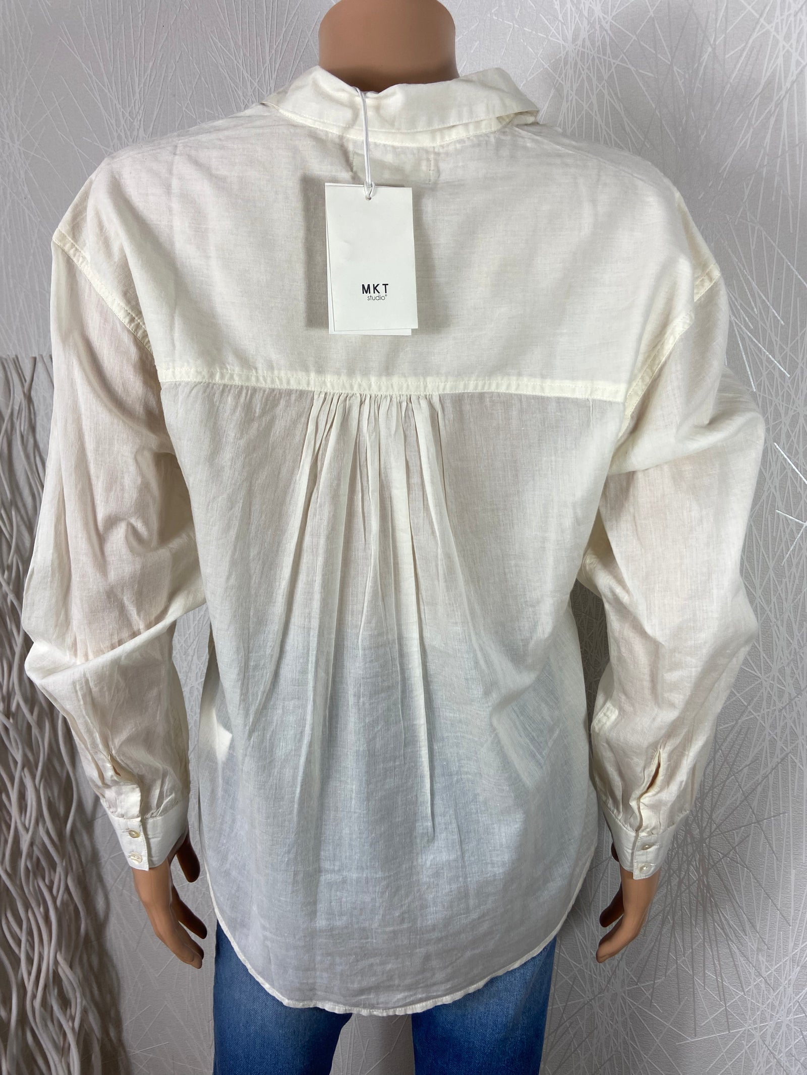 Chemisier femme blanc manches longues MKT Studio