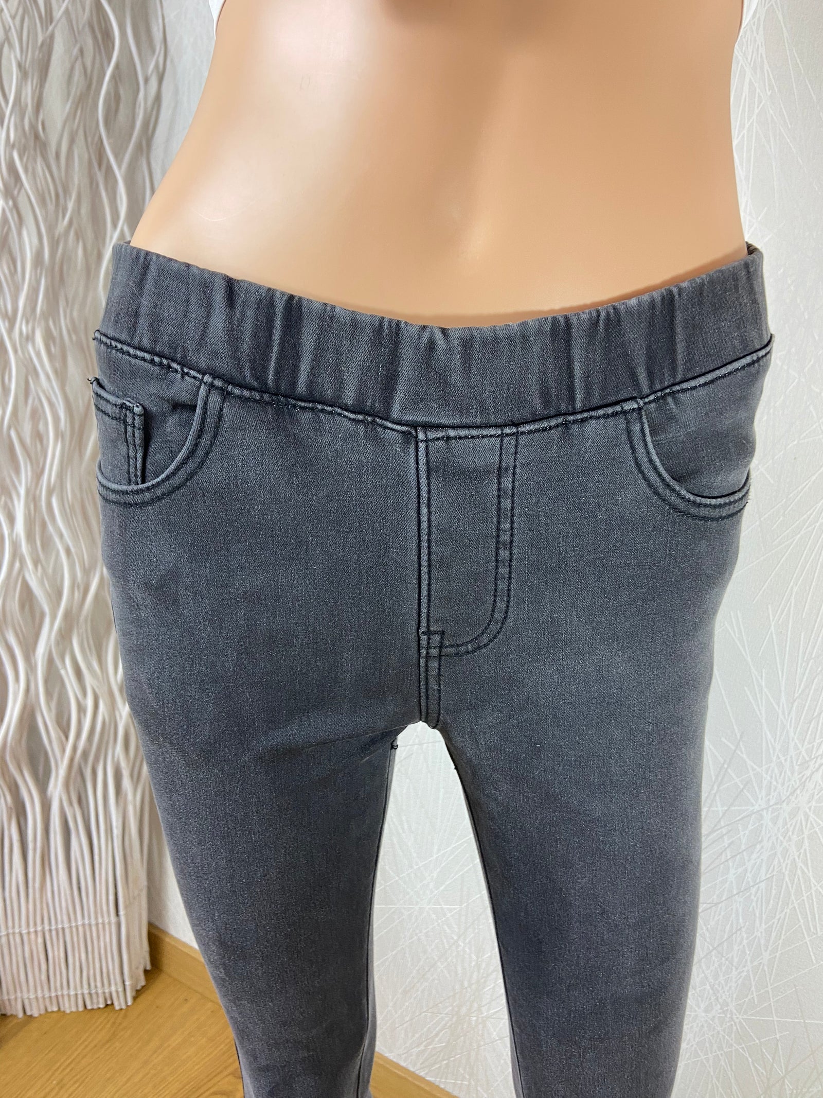 Jean slim gris taille moyenne skinny leg taille elastique Re&X