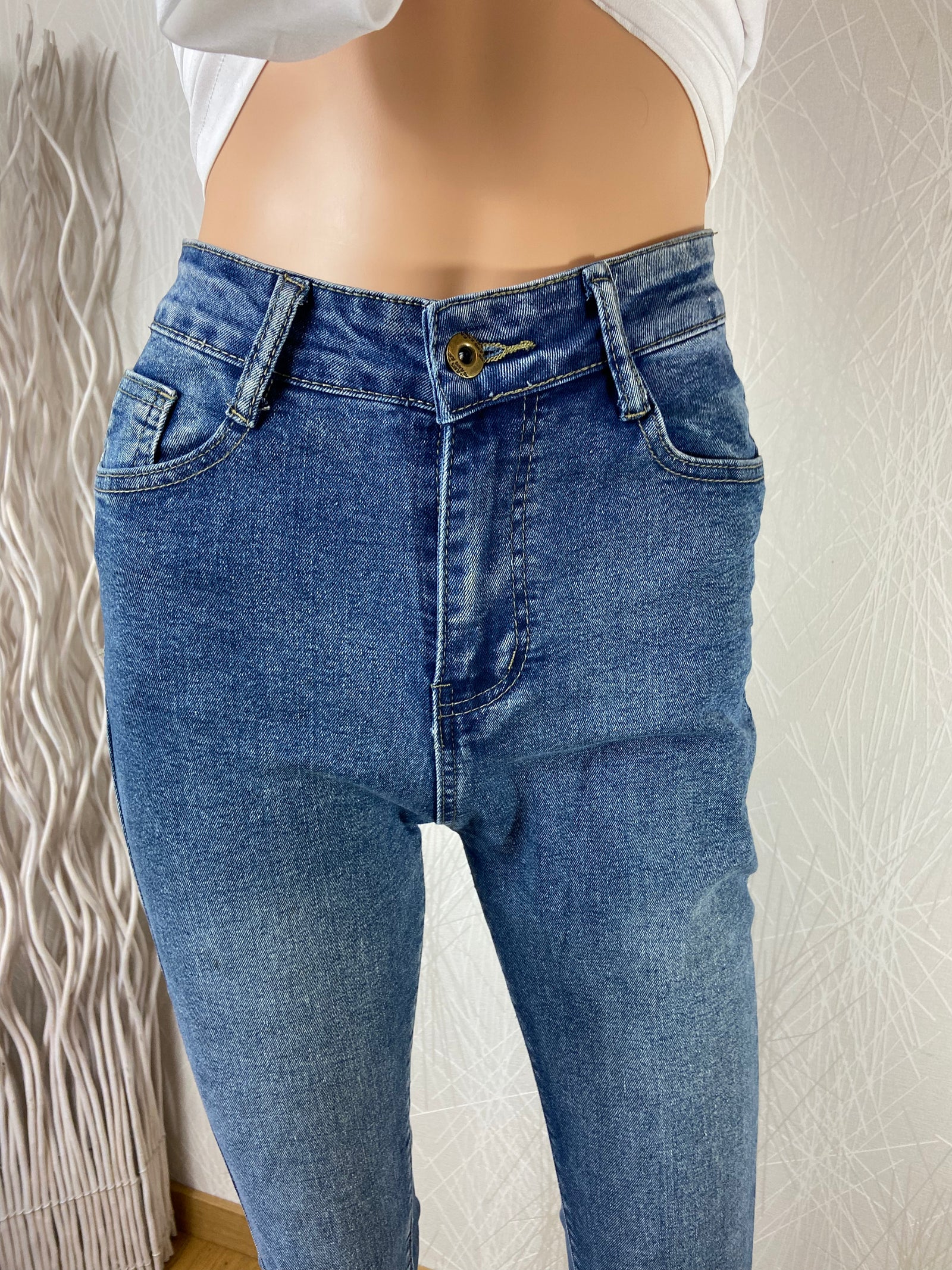 Jean taille haute coupe bootcut denim 100% coton Dorado - Offre-Unique