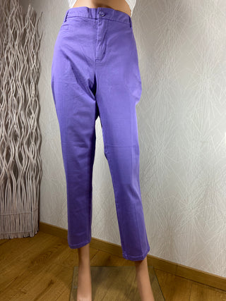 Pantalon coton violet habillé United Colors Of Benetton
