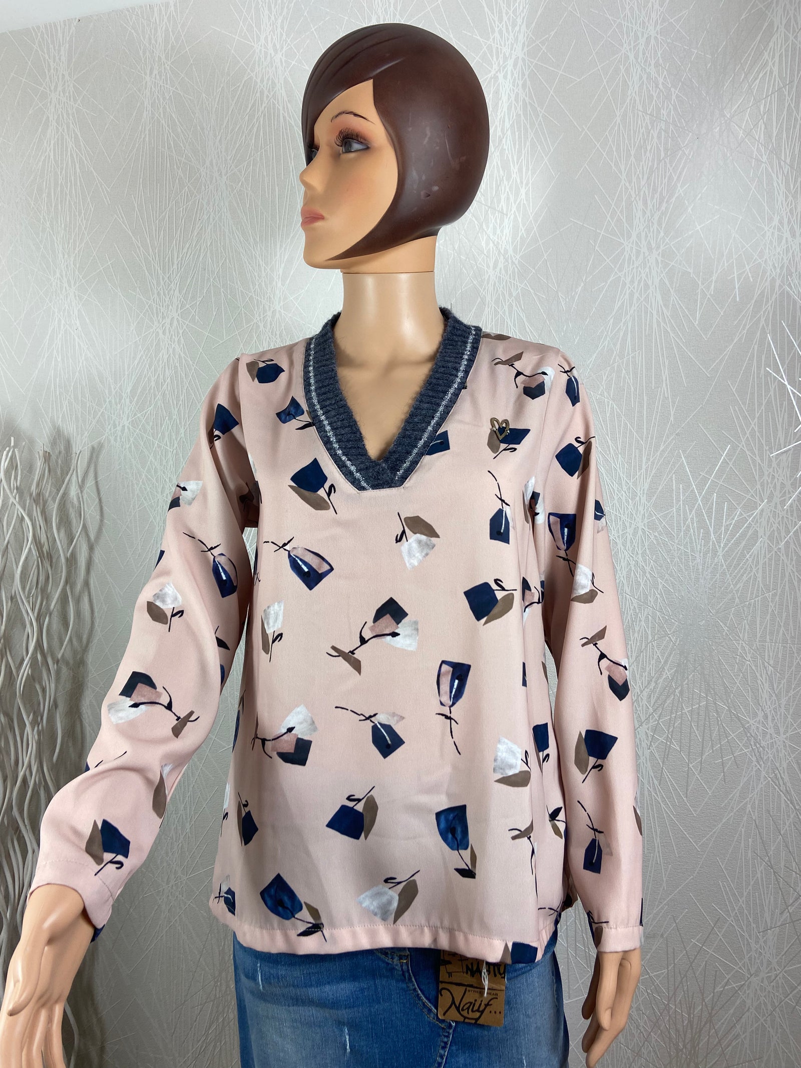 Blouse fleurie rose col V Mado et les Autres