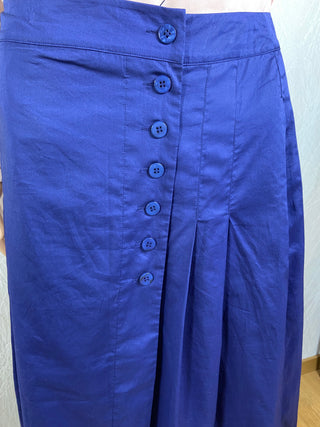 Jupe coton bleu marine légère midi boutonnée Comptoir des Cotonniers