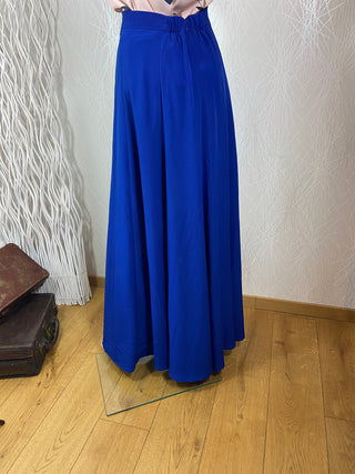 Jupe longue bleu lectrique fluide taille haute lastique BSB Gold