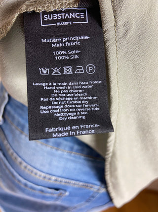 Débardeur kaki en soie naturelle fabriqué en France Substance