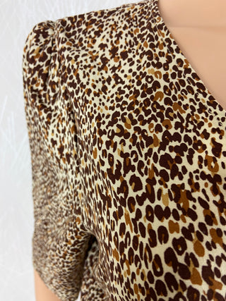 Blouse manches courtes à motifs léopard marron B.Young