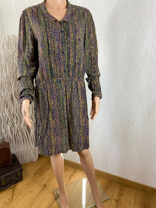 Robe fluide multicolore style vintage manches longues WoW To Go