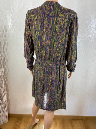 Robe fluide multicolore style vintage manches longues WoW To Go