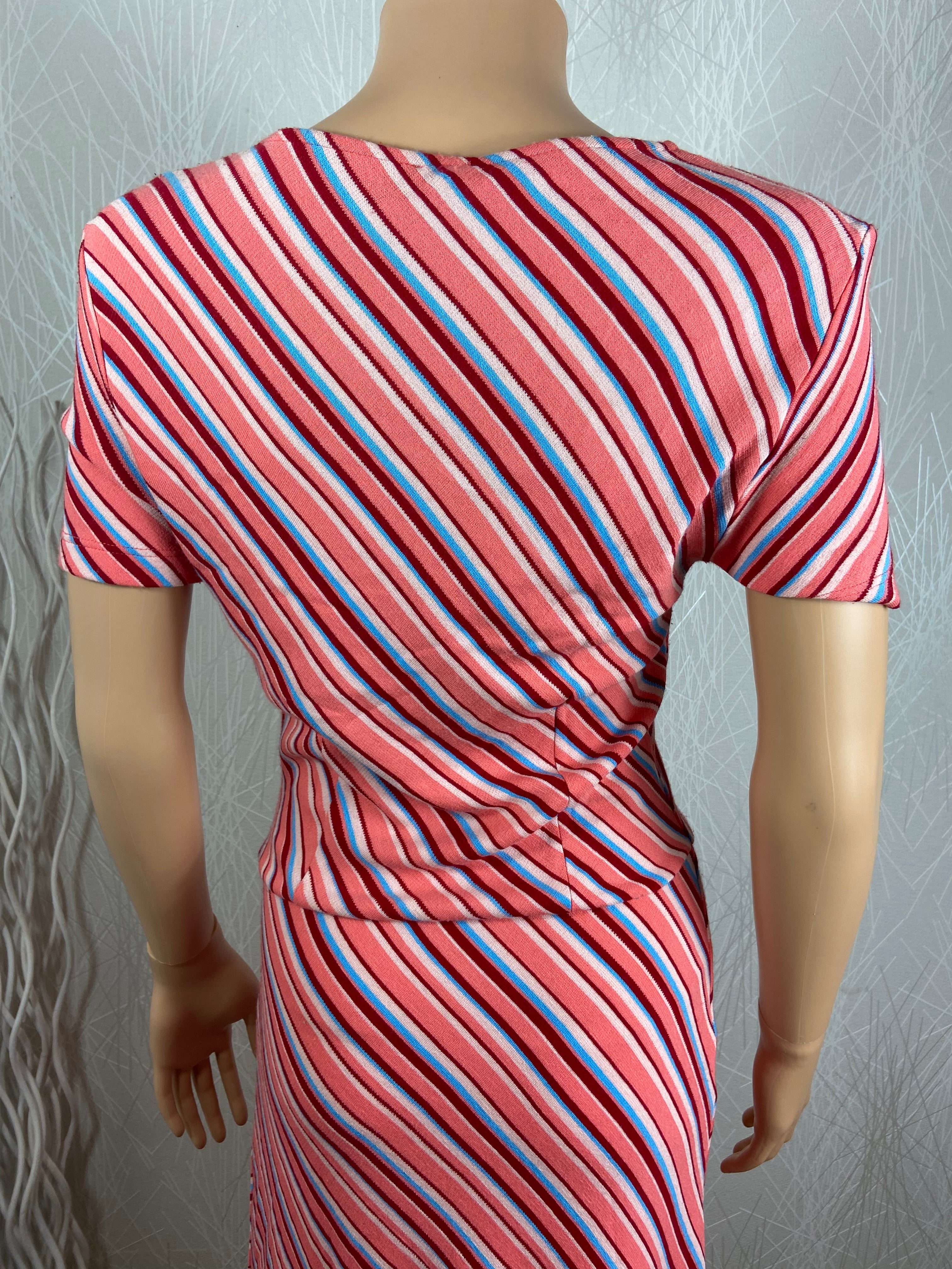 Robe midi rose rayée style vintage Who’S That Girl - Offre-Unique