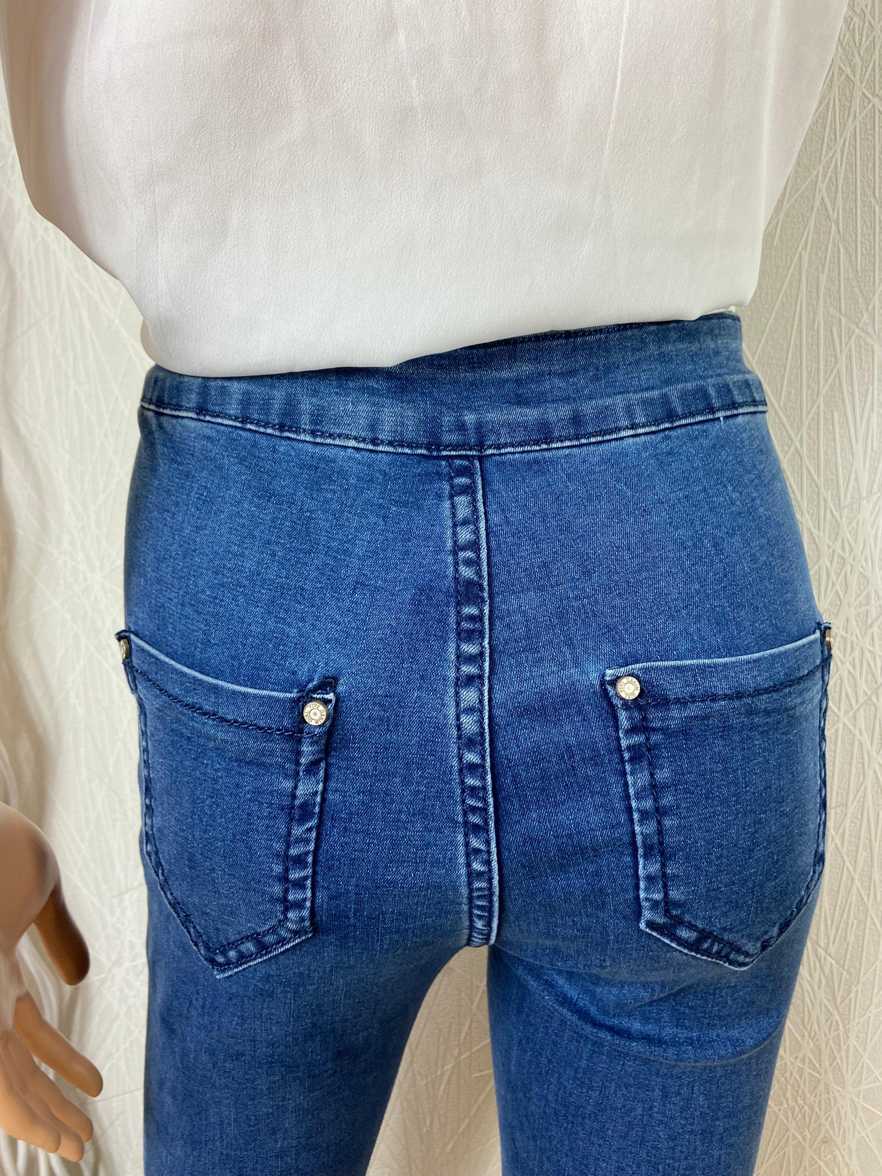 Jeans denim taille haute jambes large Girl Vivi - Offre-Unique