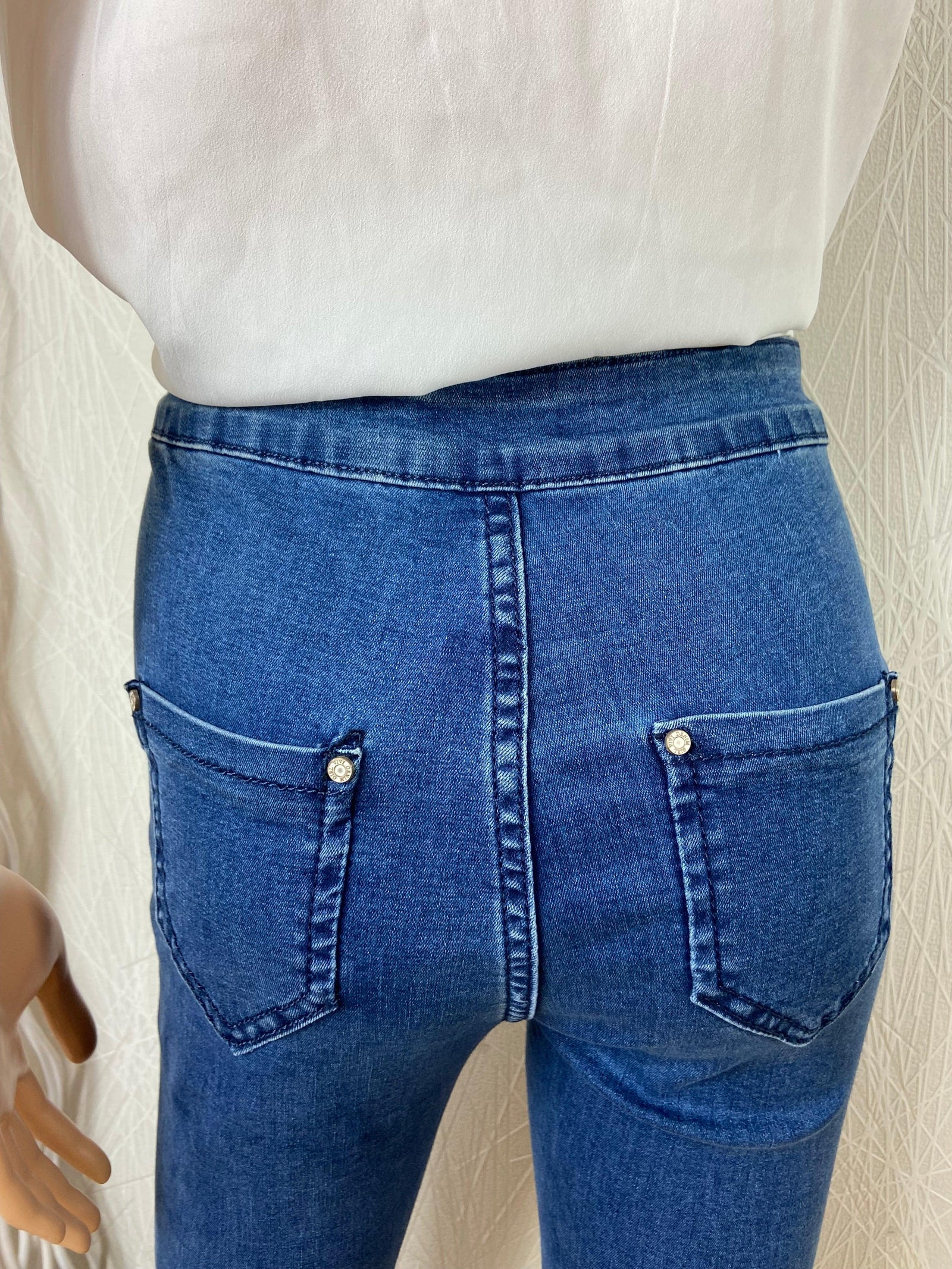 Jeans denim taille haute jambes large Girl Vivi - Offre-Unique
