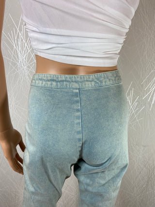 Pantalon coupe slim denim stretch bleu clair délavé ICHI