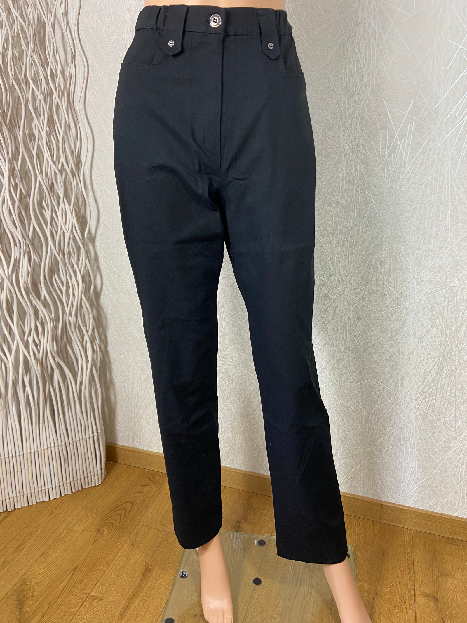 Pantalon près du corps noir pour femme Edmond Boublil