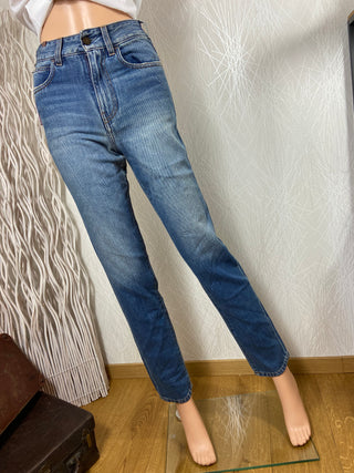 Jean bleu coupe droite taille haute modèle Vintage Straight Denim Used Notify Jeans