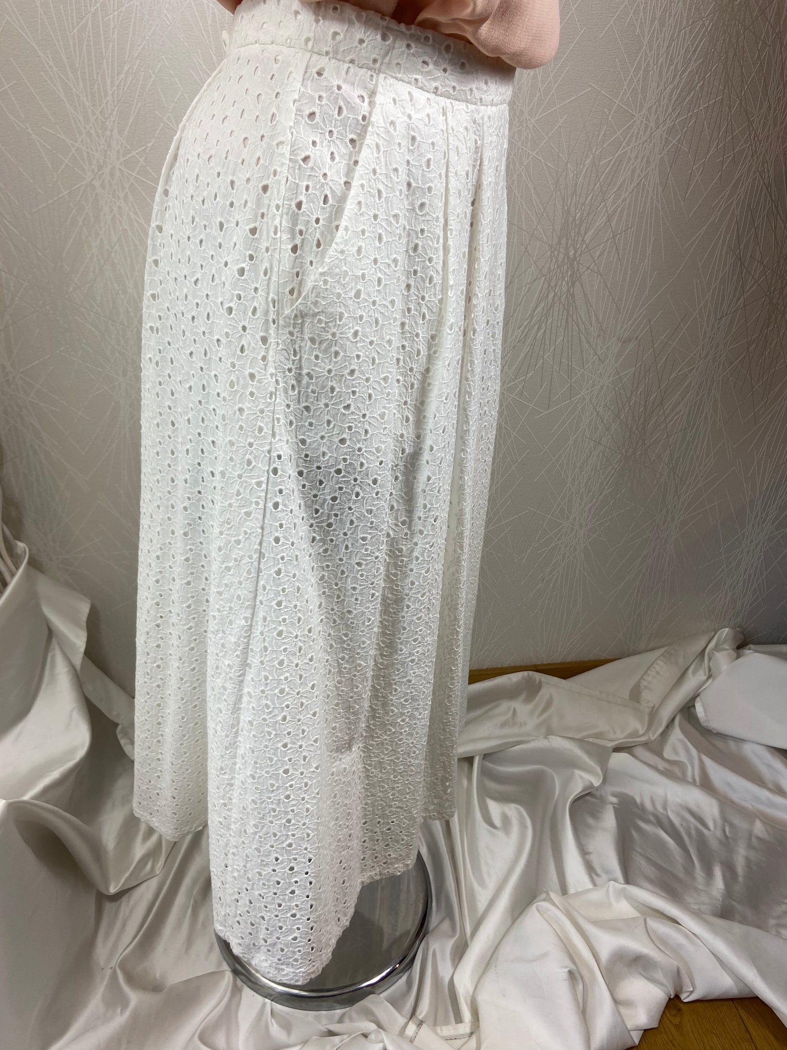 Jupe coton blanche longue ajourée doublée ArtLove - Offre-Unique