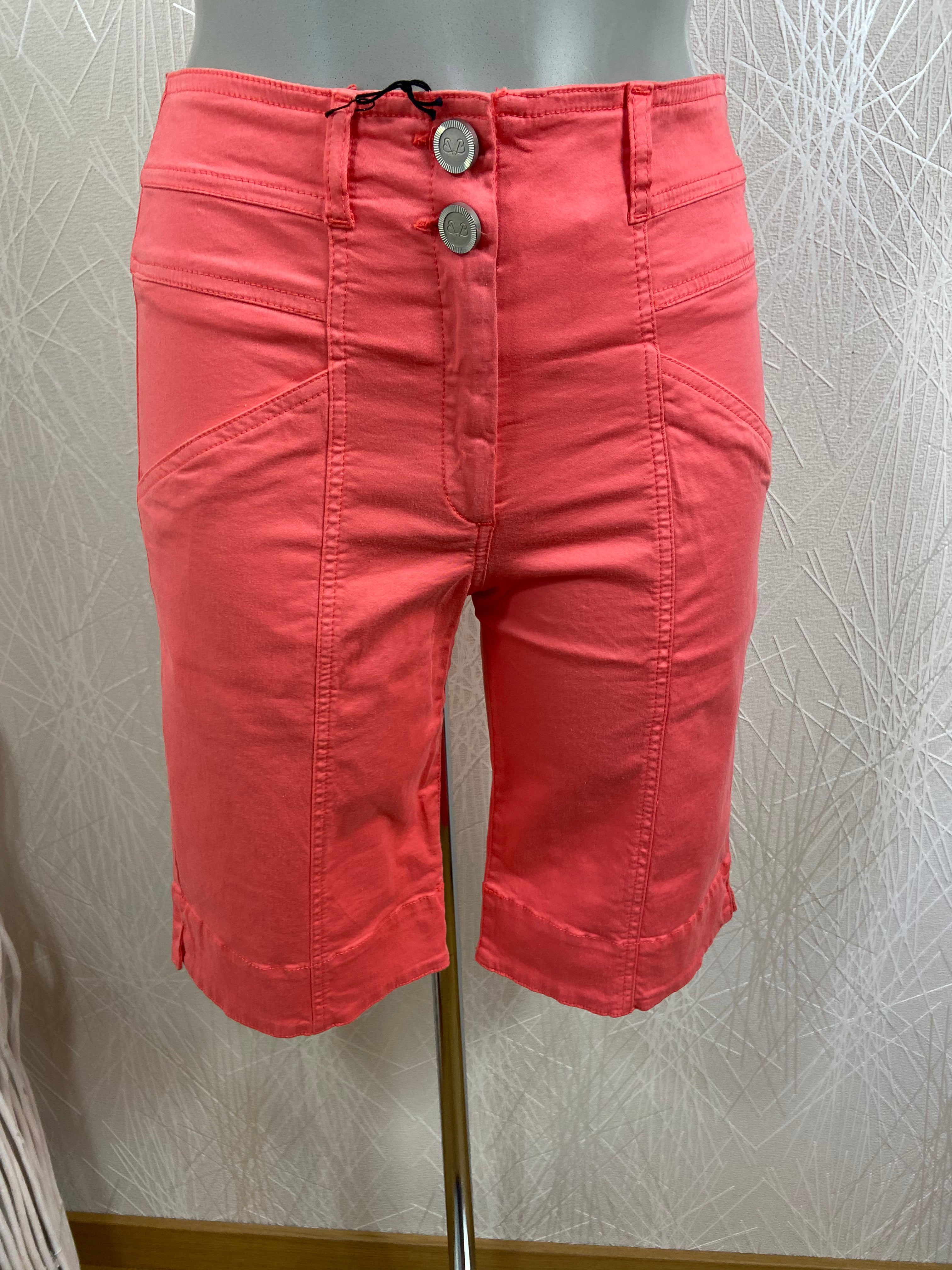 Bermuda short coton rose corail taille haute Paul Brial