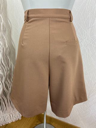 Short habillé brun taille haute coupe large Grâce & Mila