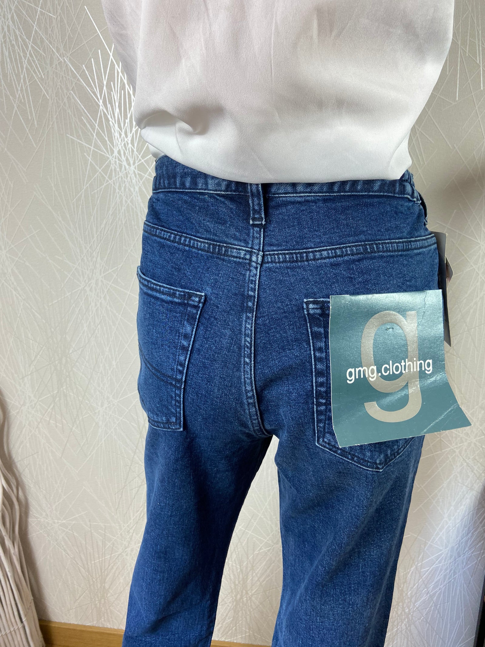 Jeans bleu denim extensible coupe droite Gmg Clothing - Offre-Unique