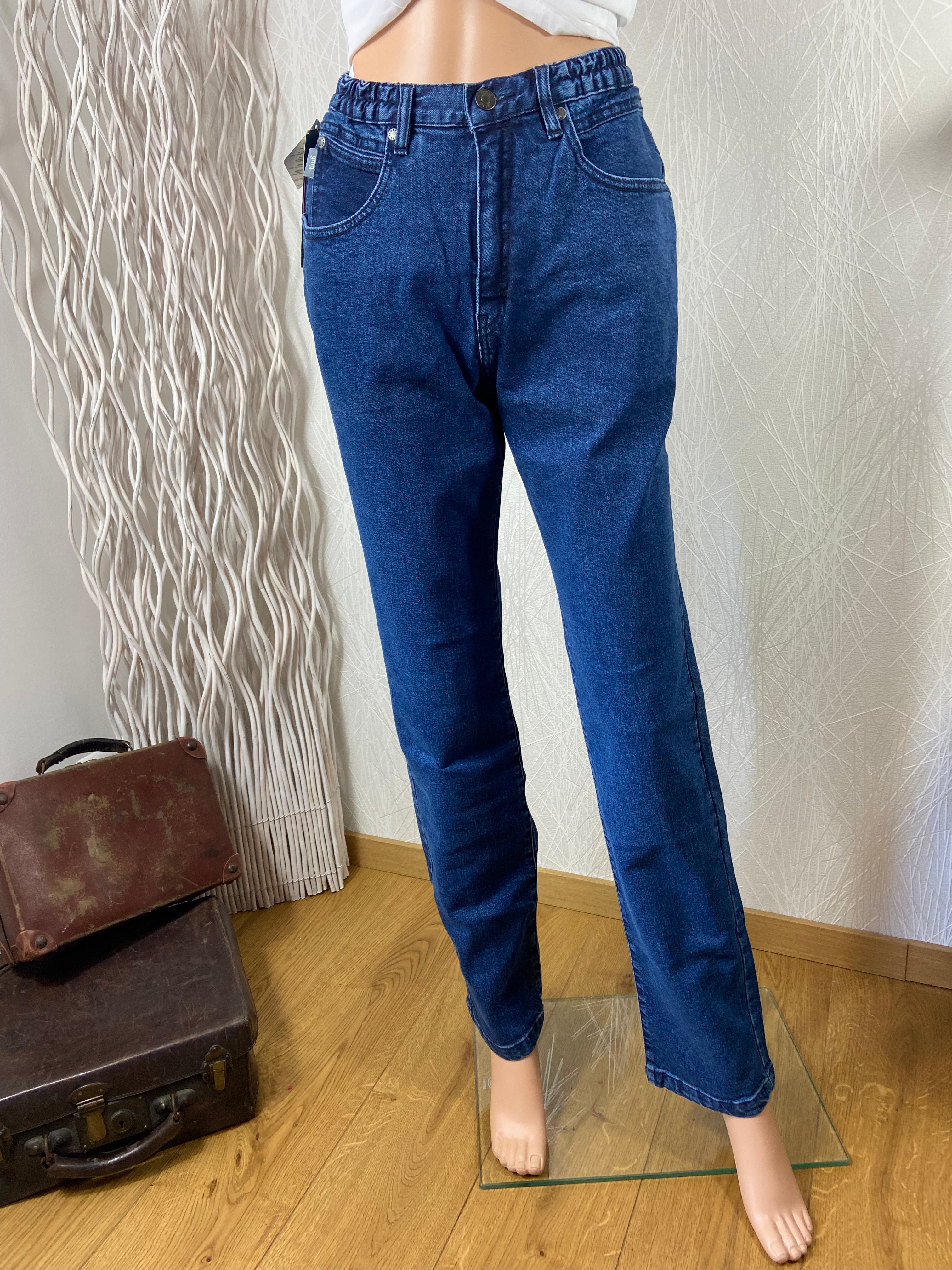 Jeans bleu denim extensible coupe droite Gmg Clothing - Offre-Unique