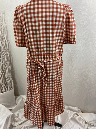 Robe longue portefeuille légère à carreaux 100% coton Véro Moda