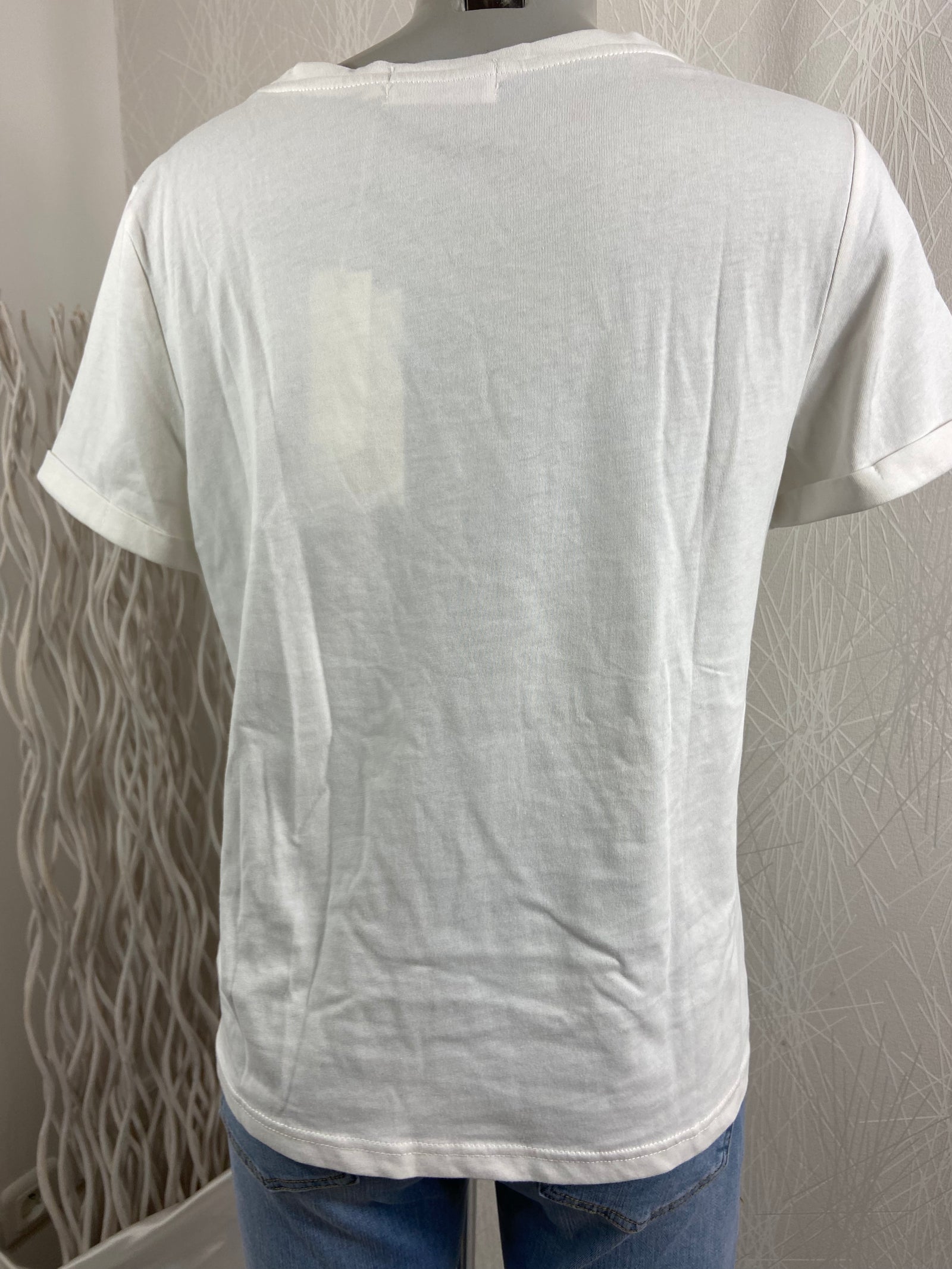 T-shirt coton uni blanc blanc Charlior