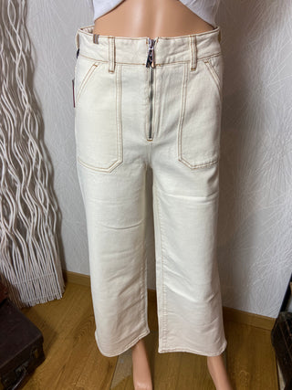 Jean blanc cassé jambes évasées taille haute modèle Malia Worker Notify Jeans
