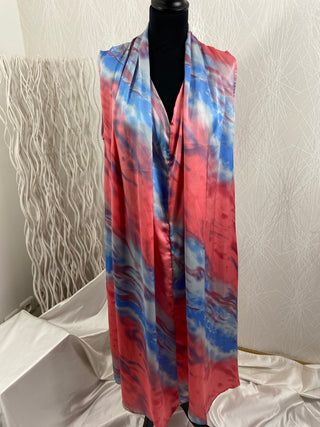 Robe longue légère fluide sans manches multicolore F&2