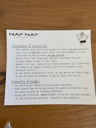 Coque adhésives rembourrée soutien-gorge Naf Naf