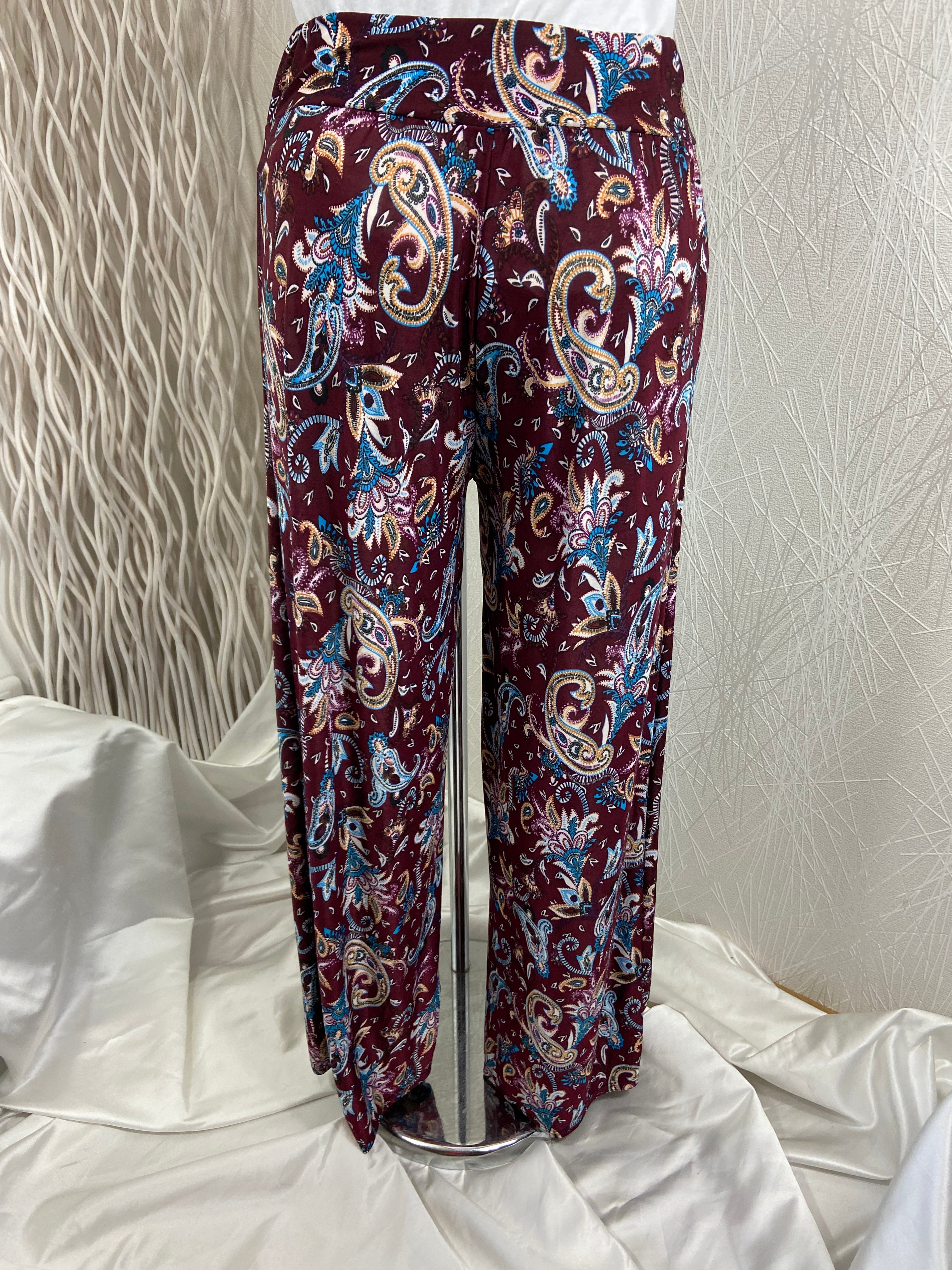 Pantalon léger fluide rouge bordeaux confortable Amparo - Offre-Unique