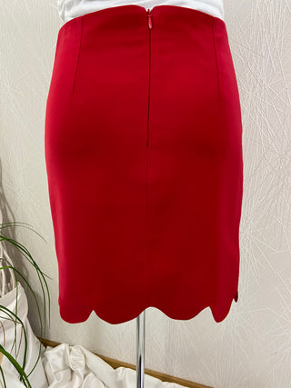 Jupe rouge courte doublée tissu haut de gamme Tabala Paris