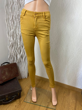 Jean slim moutarde best sale