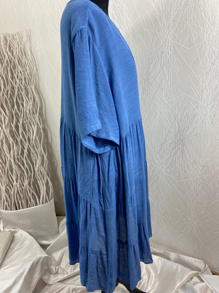 Robe bleue légère doublée fluide World Fashion
