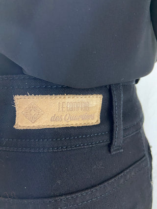 Jeans noir ultra confortable coupe slim cropped Le Comptoir des Quartiers