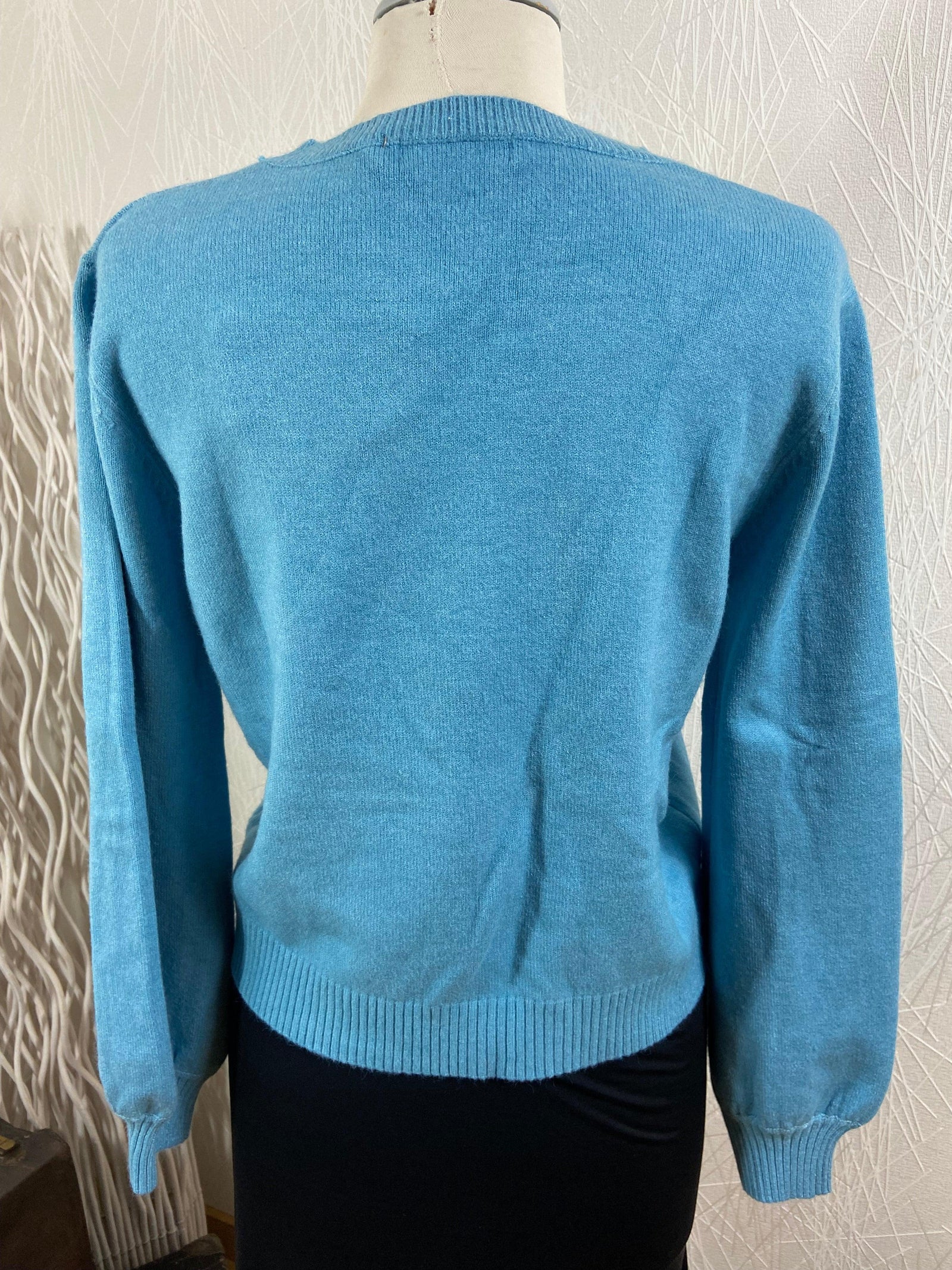 Pullover imprimé bleu strass de la marque Elena Z - Offre-Unique