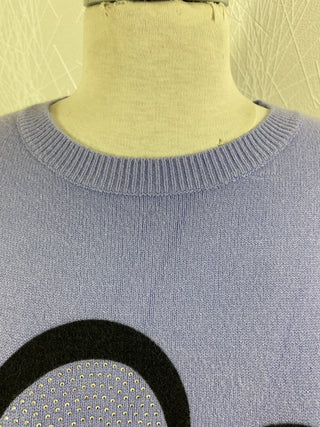 Pullover violet imprimé strass de la marque Elena Z