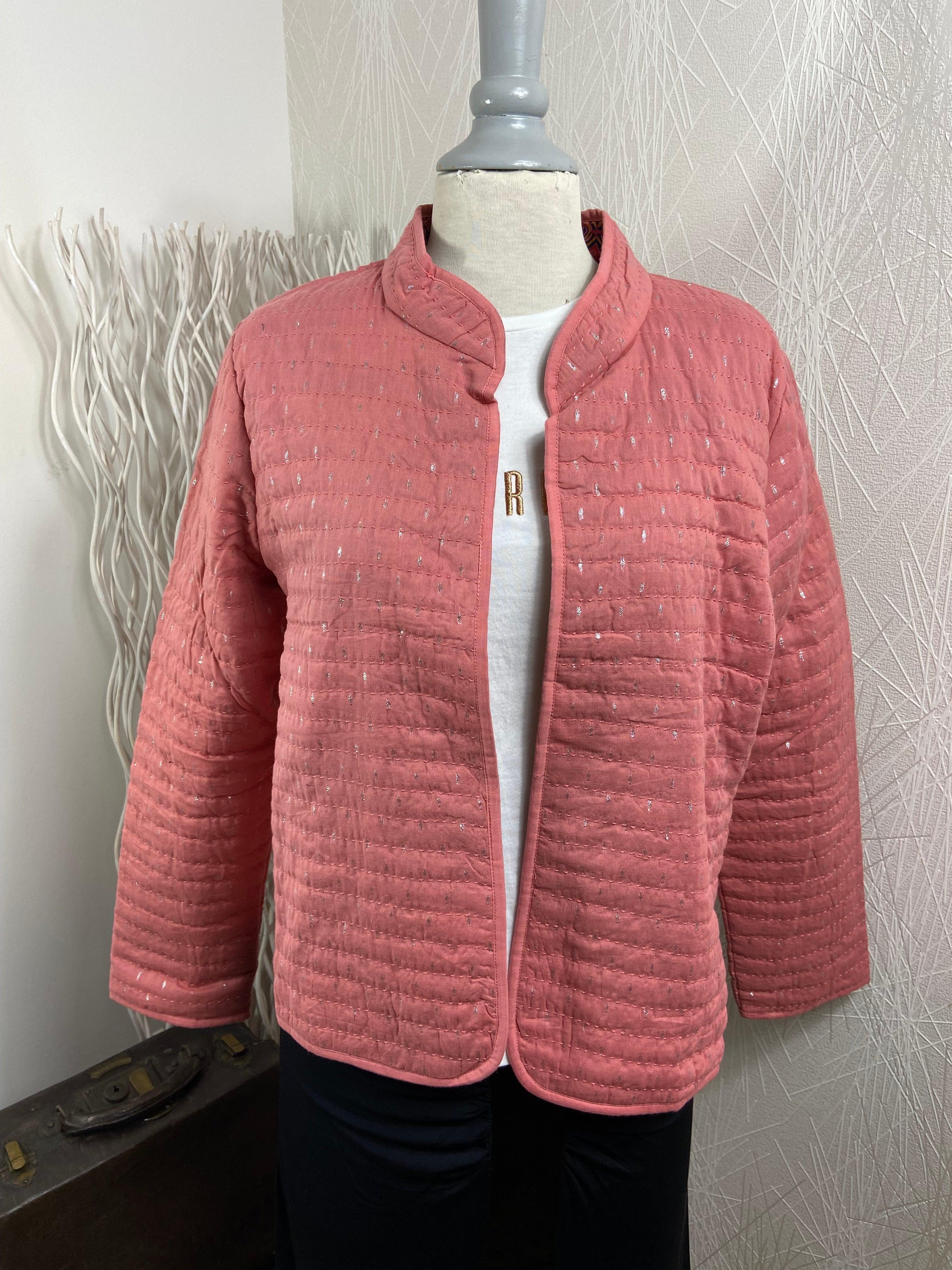 Veste rose matelassée réversible coupe droite modèle Boshi Cuivre La Fiancée du Mekong - Offre-Unique