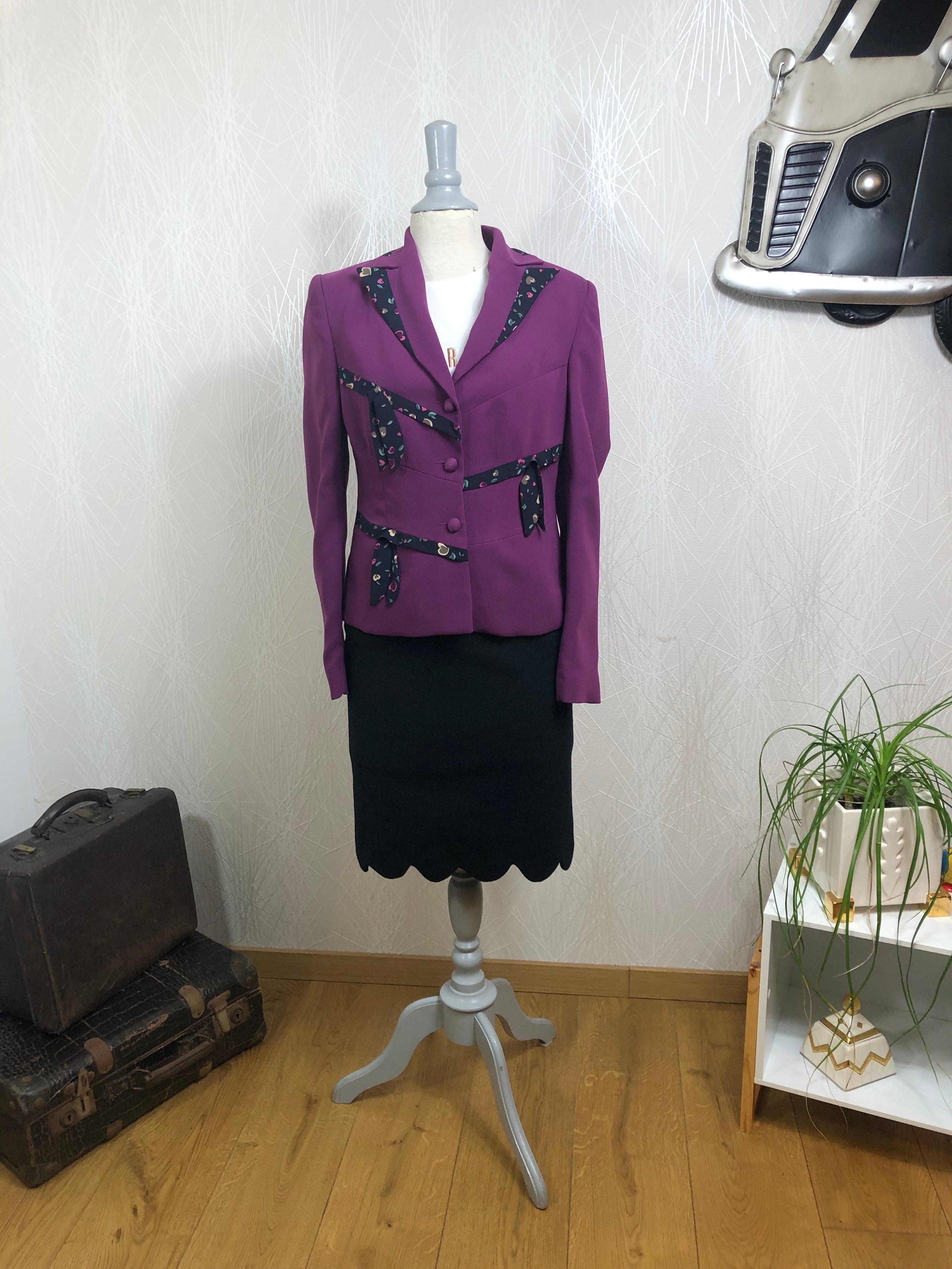 Veste blazer mauve doublée de créateur Tabala Paris - Offre-Unique