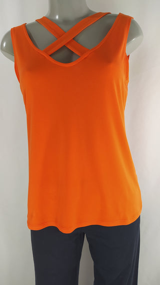 T-shirt orange en tissu jersey Bleu d'Azur