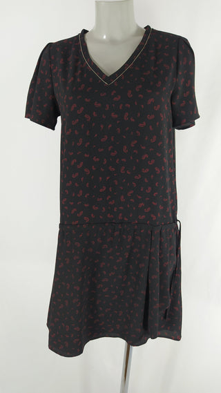 Robe courte ajustable manches courtes tissu crêpe Deeluxe
