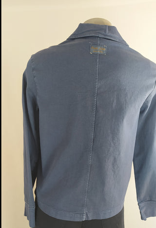 Veste bleue coton coupe droite tissu jean denim Pako Litto