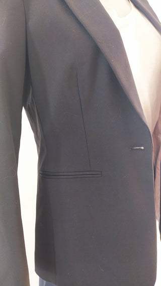 Veste noire doublée coupe droite intemporelle tissu stretch MKT Studio