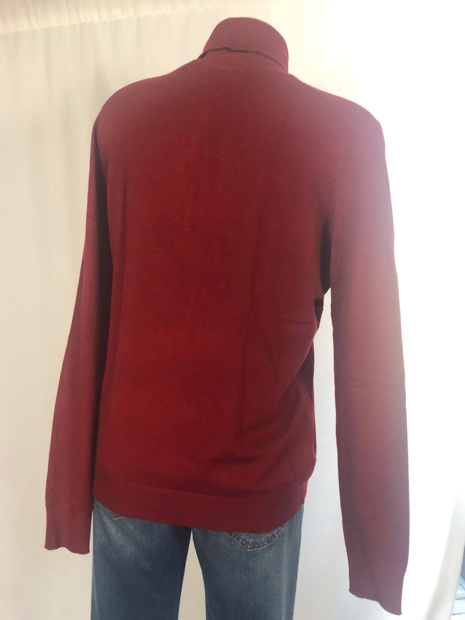 Pull rouge mailles fines col coulé rouge Deeluxe