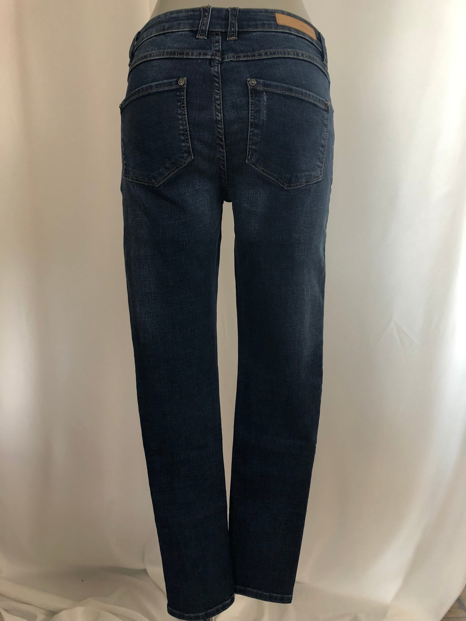 Jeans slim bleu coupe droite avec effet usé Deeluxe