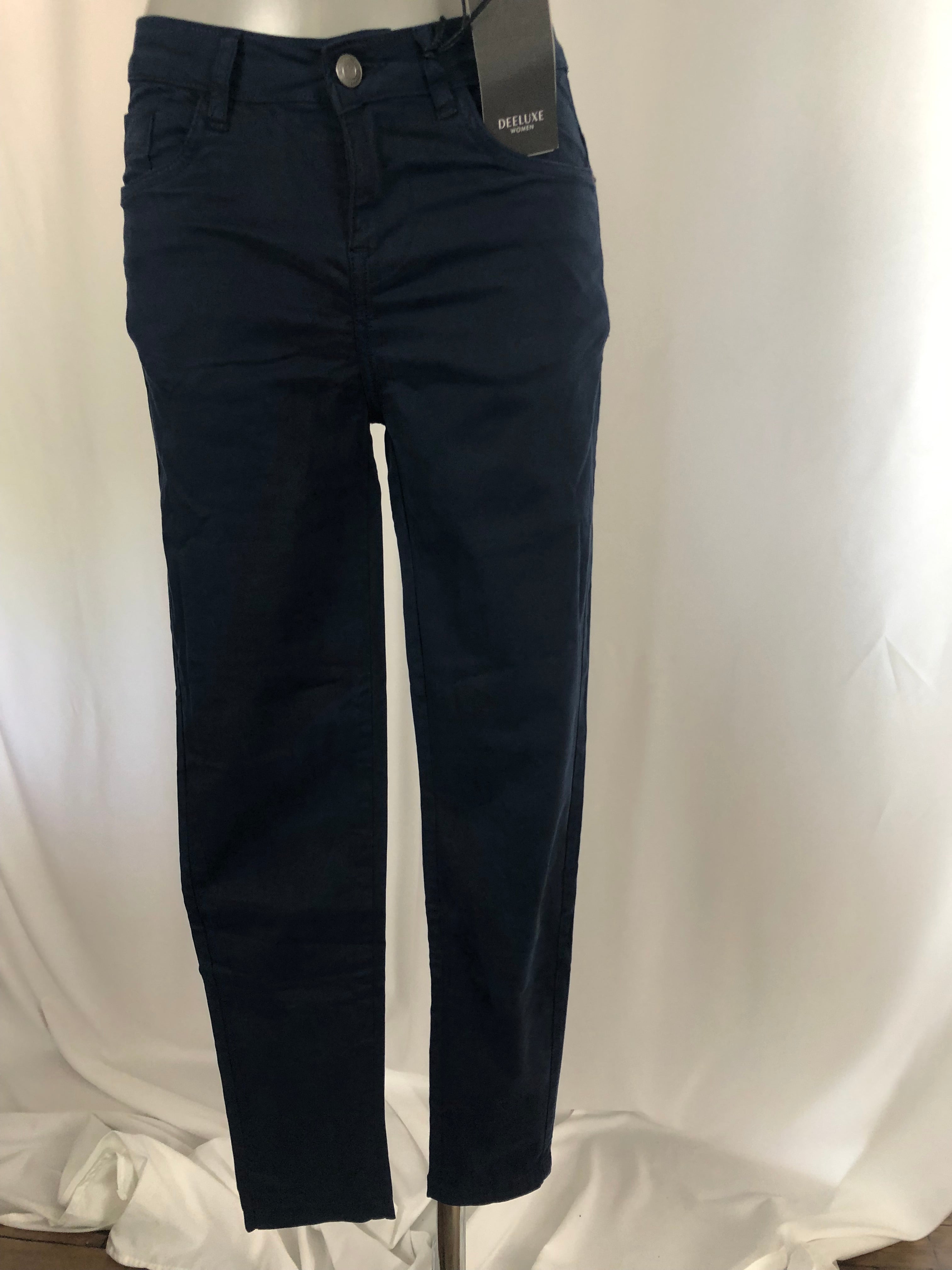 Pantalon slim coton bleu marine slim confortable Deeluxe