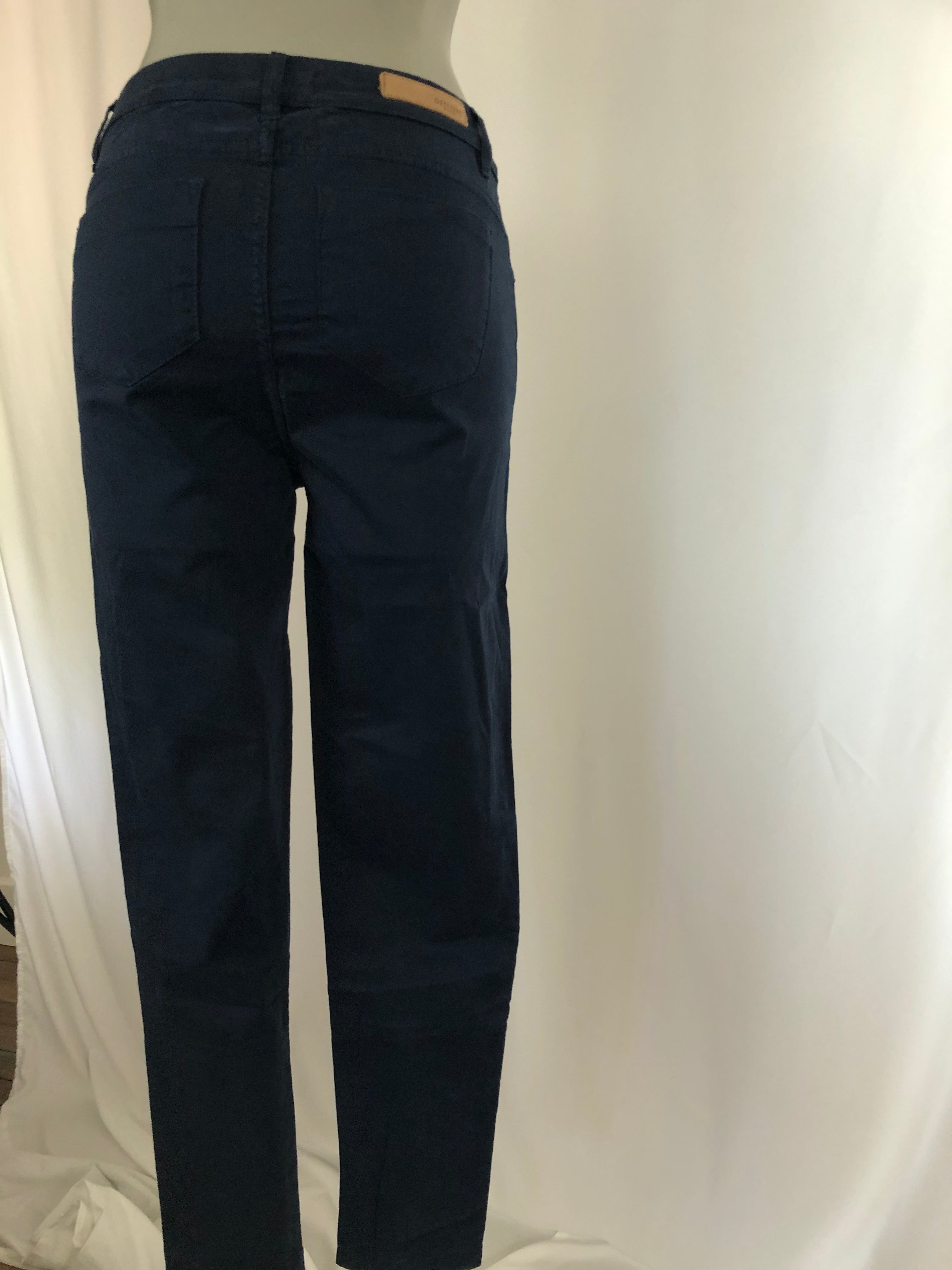 Pantalon slim coton bleu marine slim confortable Deeluxe