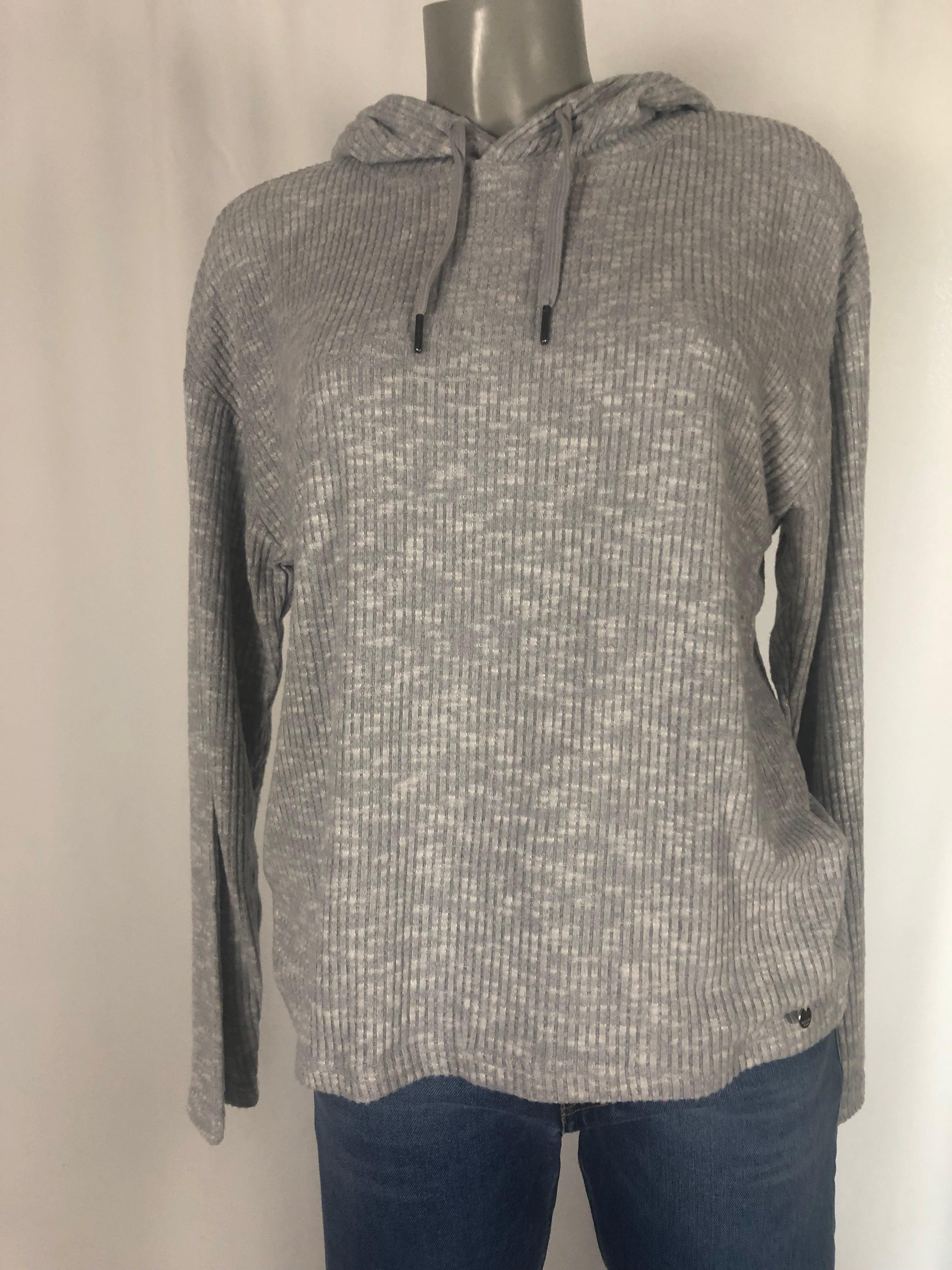 Sweat gris à capuche tissu côtelé doux coupe over-size manches longues Deeluxe - Taille M - Offre-Unique