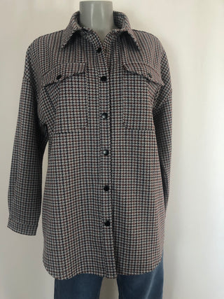 Veste légère classique femme motifs pied de poule Peppercorn