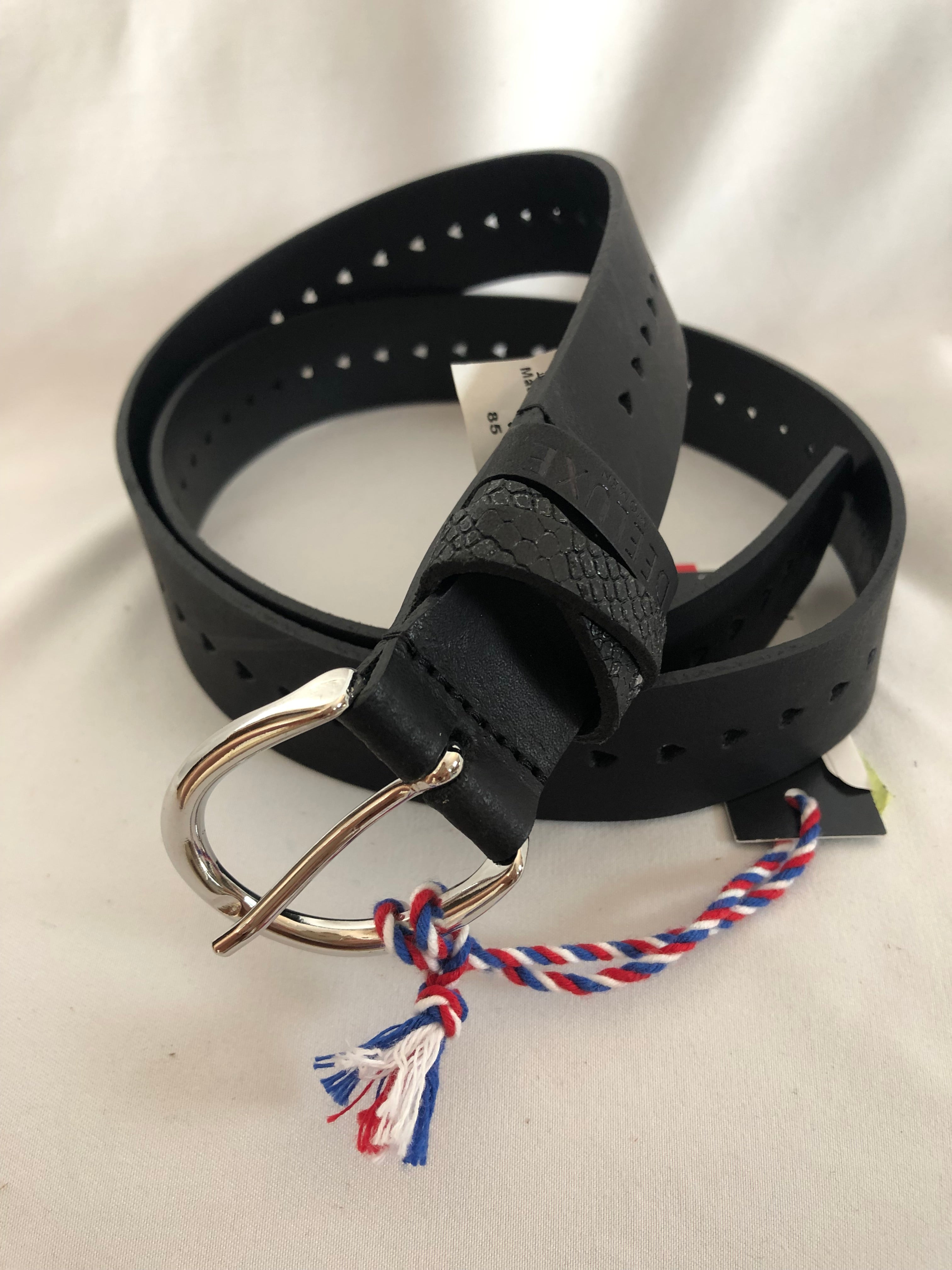 Ceinture noire en cuir Deeluxe - Taille S